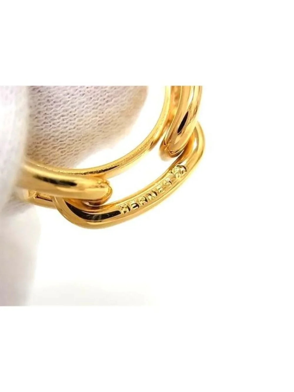Hermes Chaine D'ancre Lucade Legato Scarf Ring Closure Gold - Picture 3 of 3